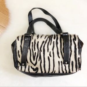 Laura DiMaggio Leather Calf Hair Zebra Handbag